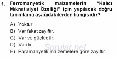 Elektrik Makinaları 2014 - 2015 Ara Sınavı 1.Soru