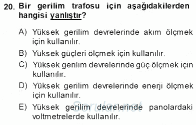 Elektrik Makinaları 2014 - 2015 Ara Sınavı 20.Soru