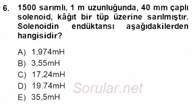 Elektrik Makinaları 2014 - 2015 Ara Sınavı 6.Soru