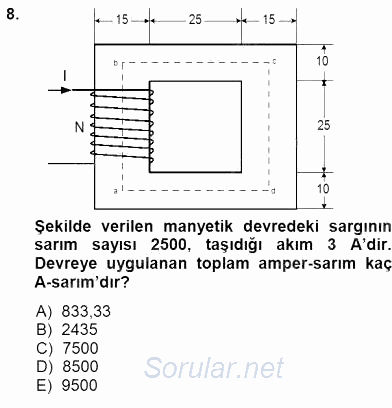 Elektrik Makinaları 2014 - 2015 Ara Sınavı 8.Soru