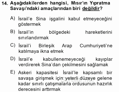 Orta Doğuda Siyaset 2013 - 2014 Ara Sınavı 14.Soru