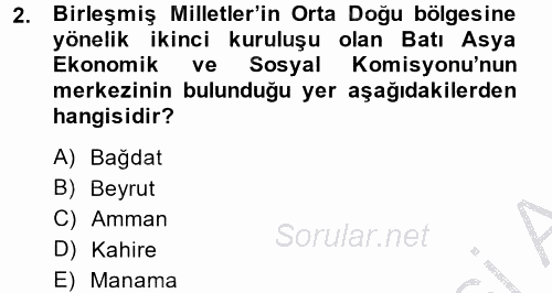 Orta Doğuda Siyaset 2013 - 2014 Ara Sınavı 2.Soru