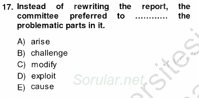 Okuma Ve Yazma Becerileri 2 2013 - 2014 Ara Sınavı 17.Soru