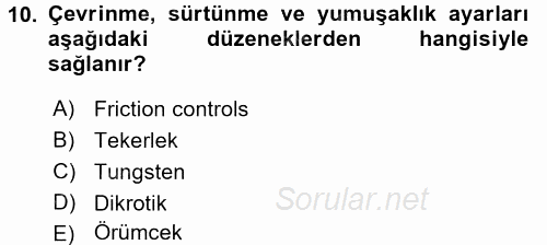 Kamera Tekniğine Giriş 2017 - 2018 Dönem Sonu Sınavı 10.Soru