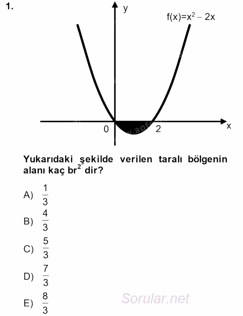 Matematik 2 2014 - 2015 Tek Ders Sınavı 1.Soru