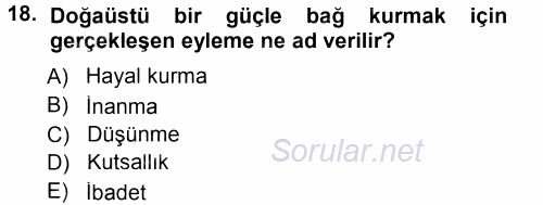 Antropoloji 2014 - 2015 Tek Ders Sınavı 18.Soru