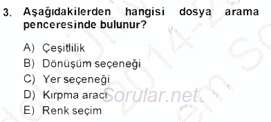 Sayısal Fotoğraf İşleme Teknikleri 2014 - 2015 Dönem Sonu Sınavı 3.Soru