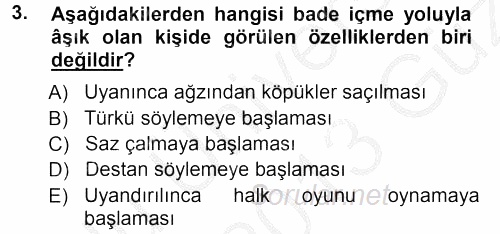 Halk Hikayeleri 2012 - 2013 Ara Sınavı 3.Soru