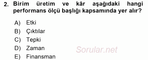 Performans ve Kariyer Yönetimi 2017 - 2018 3 Ders Sınavı 2.Soru