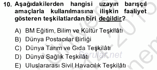 Uluslararası Hukuk 2 2014 - 2015 Dönem Sonu Sınavı 10.Soru