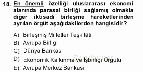 Uluslararası Hukuk 2 2014 - 2015 Dönem Sonu Sınavı 18.Soru