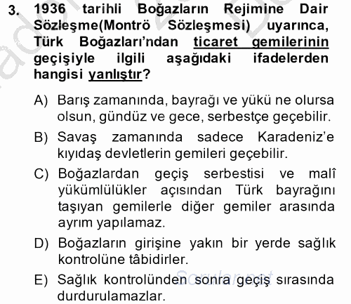 Uluslararası Hukuk 2 2014 - 2015 Dönem Sonu Sınavı 3.Soru