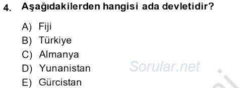 Uluslararası Hukuk 2 2014 - 2015 Dönem Sonu Sınavı 4.Soru