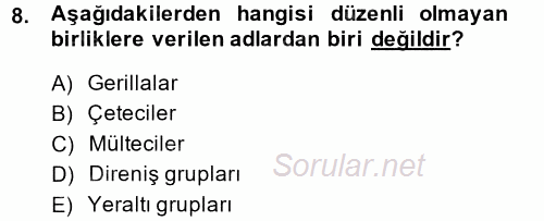 Uluslararası Hukuk 2 2014 - 2015 Dönem Sonu Sınavı 8.Soru