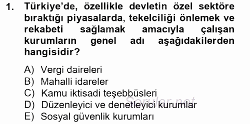 Kamu Mali Yönetimi 2012 - 2013 Ara Sınavı 1.Soru