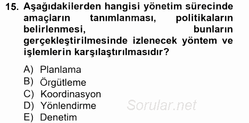 Kamu Mali Yönetimi 2012 - 2013 Ara Sınavı 15.Soru