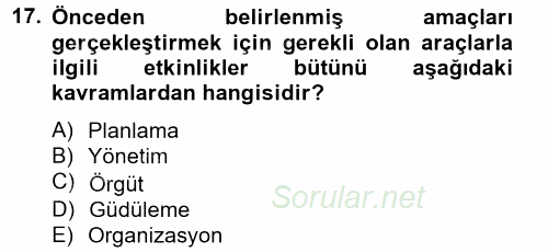 Kamu Mali Yönetimi 2012 - 2013 Ara Sınavı 17.Soru