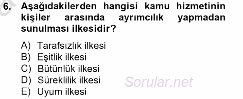 Kamu Mali Yönetimi 2012 - 2013 Ara Sınavı 6.Soru