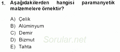Elektrik Makinaları 2013 - 2014 Tek Ders Sınavı 1.Soru