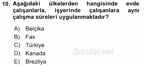 Ev Endüstrisi 2015 - 2016 Dönem Sonu Sınavı 10.Soru