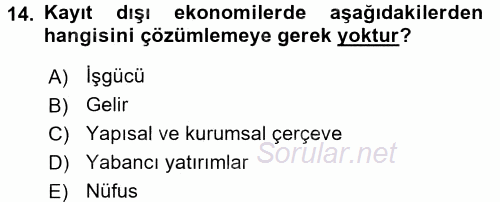 Ev Endüstrisi 2015 - 2016 Dönem Sonu Sınavı 14.Soru