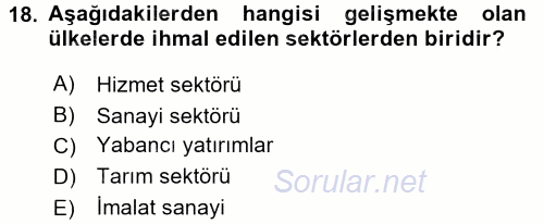 Ev Endüstrisi 2015 - 2016 Dönem Sonu Sınavı 18.Soru