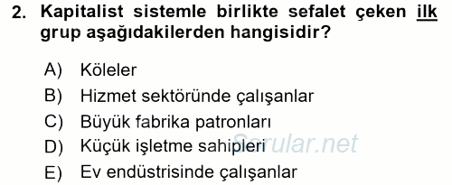 Ev Endüstrisi 2015 - 2016 Dönem Sonu Sınavı 2.Soru