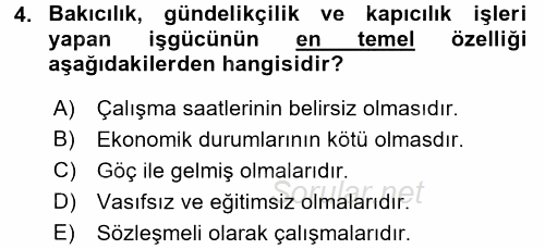 Ev Endüstrisi 2015 - 2016 Dönem Sonu Sınavı 4.Soru