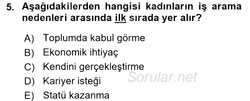 Ev Endüstrisi 2015 - 2016 Dönem Sonu Sınavı 5.Soru