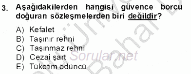 İşletme Hukuku 2012 - 2013 Dönem Sonu Sınavı 3.Soru