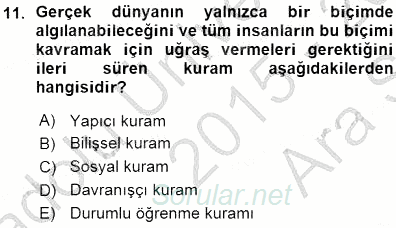 İng. Öğretmenliğinde Öğretim Teknolojileri Ve Materyal Tasarımı 1 2015 - 2016 Ara Sınavı 11.Soru