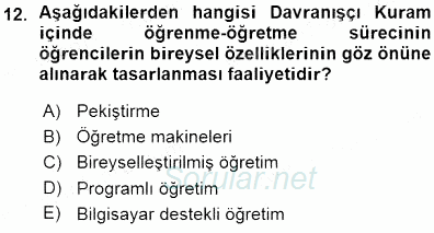 İng. Öğretmenliğinde Öğretim Teknolojileri Ve Materyal Tasarımı 1 2015 - 2016 Ara Sınavı 12.Soru