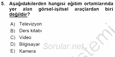 İng. Öğretmenliğinde Öğretim Teknolojileri Ve Materyal Tasarımı 1 2015 - 2016 Ara Sınavı 5.Soru