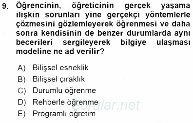 İng. Öğretmenliğinde Öğretim Teknolojileri Ve Materyal Tasarımı 1 2015 - 2016 Ara Sınavı 9.Soru