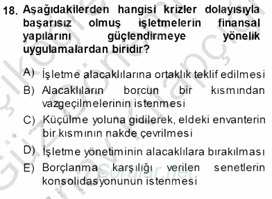 Girişim Finansmanı 2014 - 2015 Dönem Sonu Sınavı 18.Soru