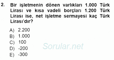 Girişim Finansmanı 2014 - 2015 Dönem Sonu Sınavı 2.Soru