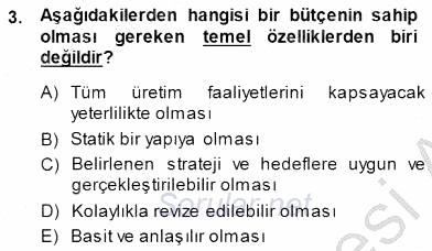 Girişim Finansmanı 2014 - 2015 Dönem Sonu Sınavı 3.Soru
