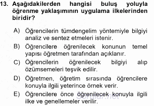 Özel Öğretim Yöntemleri 1 2015 - 2016 Ara Sınavı 13.Soru
