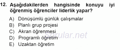 Öğretim İlke Ve Yöntemleri 2012 - 2013 Dönem Sonu Sınavı 12.Soru