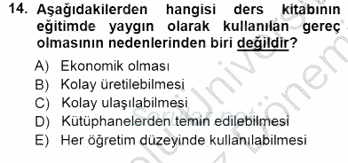 Öğretim İlke Ve Yöntemleri 2012 - 2013 Dönem Sonu Sınavı 14.Soru