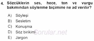 Sözlü ve Sözsüz İletişim 2015 - 2016 Dönem Sonu Sınavı 4.Soru