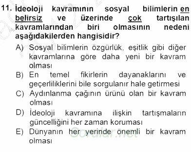 Siyasal İletişim 2012 - 2013 Ara Sınavı 11.Soru