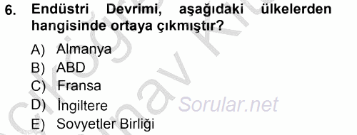 Endüstri İlişkileri 2012 - 2013 Ara Sınavı 6.Soru