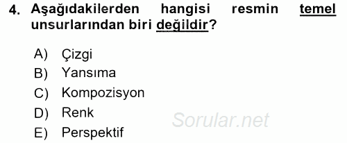 Güzel Sanatlar 2015 - 2016 Tek Ders Sınavı 4.Soru