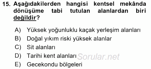 Toplumsal Yaşamda Aile 2016 - 2017 Dönem Sonu Sınavı 15.Soru