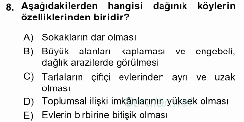 Toplumsal Yaşamda Aile 2016 - 2017 Dönem Sonu Sınavı 8.Soru
