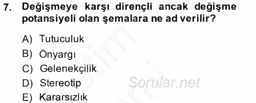 Halkla İlişkiler Ve İletişim 2013 - 2014 Dönem Sonu Sınavı 7.Soru