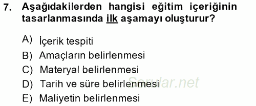 İnsan Kaynakları Yönetimi 2014 - 2015 Tek Ders Sınavı 7.Soru