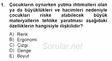 Okulöncesinde Materyal Geliştirme 2014 - 2015 Dönem Sonu Sınavı 1.Soru
