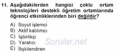 Okulöncesinde Materyal Geliştirme 2014 - 2015 Dönem Sonu Sınavı 11.Soru